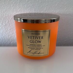 BBW Vetiver Glow White Barn Bath & Body Works 3 Wick Candle